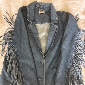 Sierra Fringe Jacket in Blue Indigo - show me your mumu